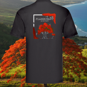 RichessRéunion la collection 100 % péi, tee-shirt verso flamboyant